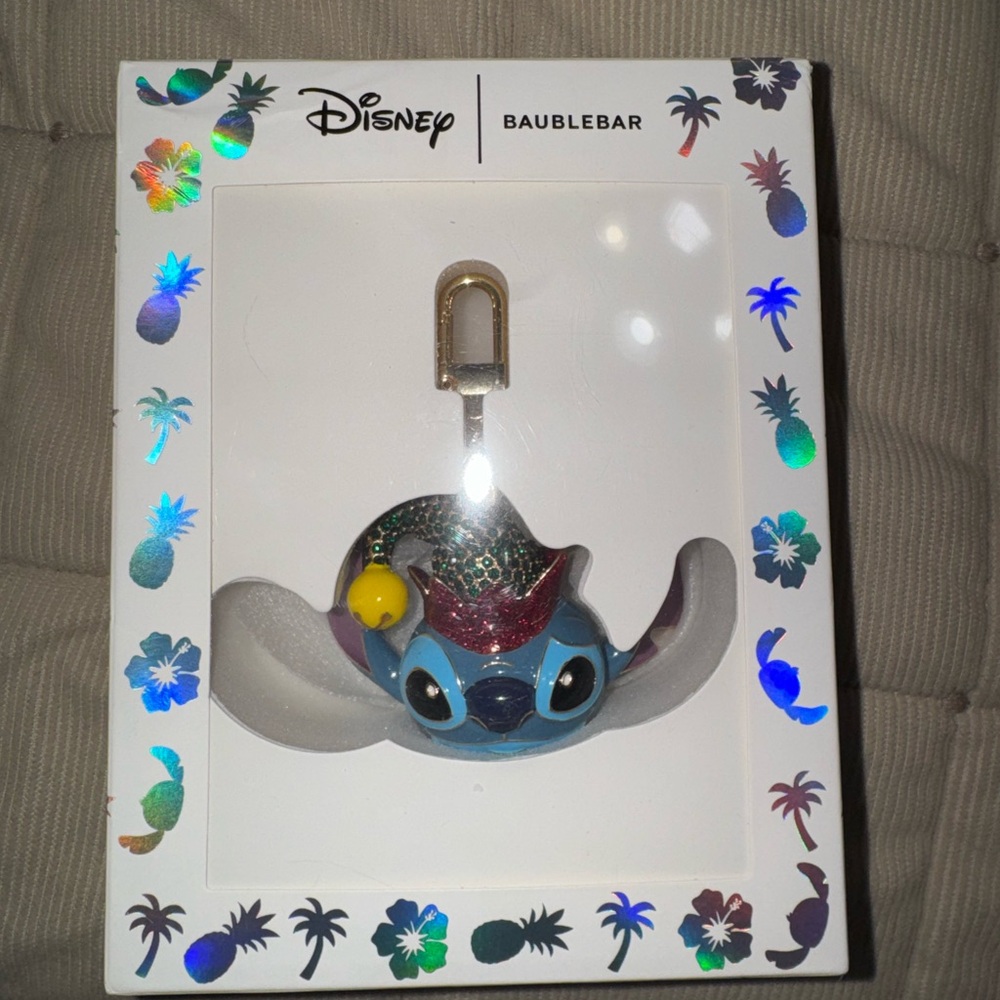 Disney BaubleBar Stitch Holiday bag tag